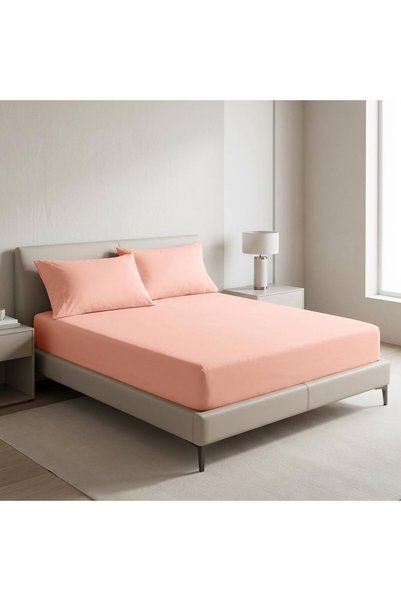 EBREEZZ Fitted Sheet Queen Size 160x203x30 cm with 2 Pillowcases 50x75 cm from