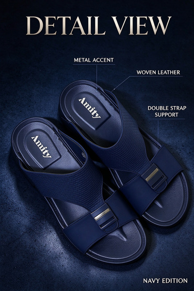 Hayyin Mart Fashion Men Textured Leather Sandals With Metal Ornament Comfort ...