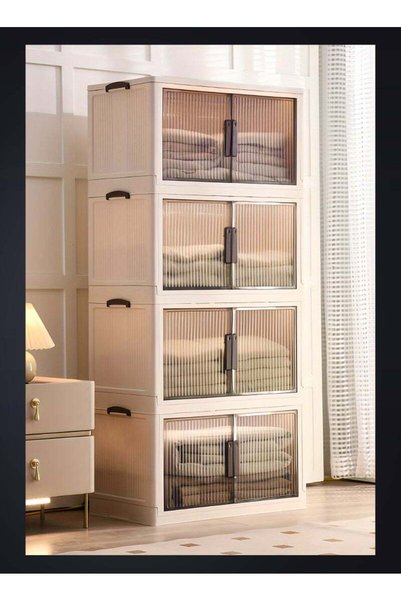 Generic Toshionics Stackable 4-Tier Plastic Storage Bins - Large Containers O...