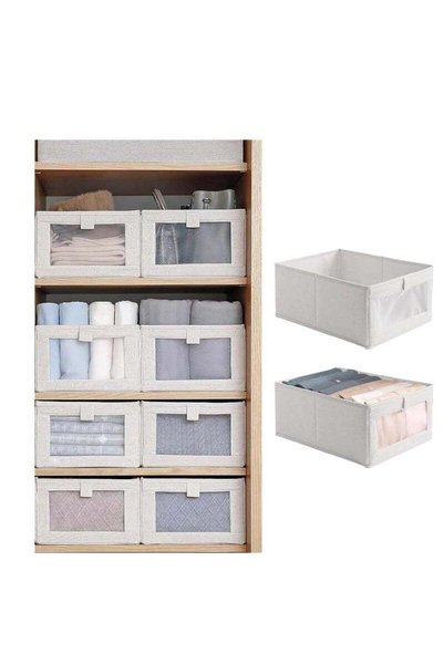 Generic DUNISO Wardrobe Clothes Organizer, 2pcs Jeans Storage Box, Visible Dr...