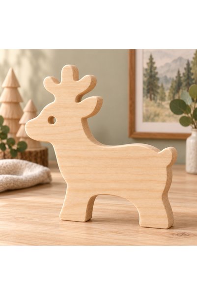 websunday Wooden Paintable Toys, Forest Animals, Handmade Natural, Gift Toys