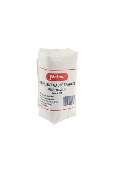 Prime Absorbent Gauze Bandage 5cm x 5m
