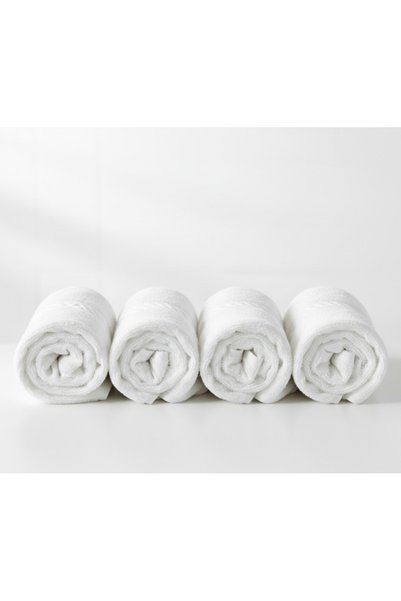 SyaMAG Set de 4 prosoape moi, 100% bumbac, dimensiune medie, 70x50 cm, albe, ...