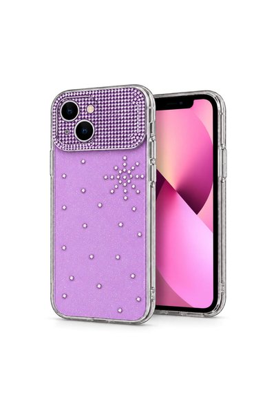 Microsonic غطاء متوافق مع هاتف Apple iPhone 14، ماركة ShineGlam Luxe، لون وردي.