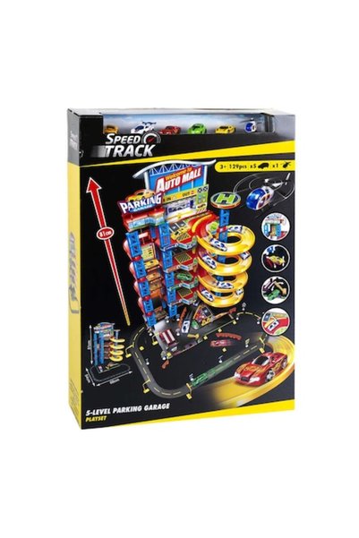 Supermarketul Copiilor Set de joacă pentru copii, Garaj auto, Parcare cu 5 ni...