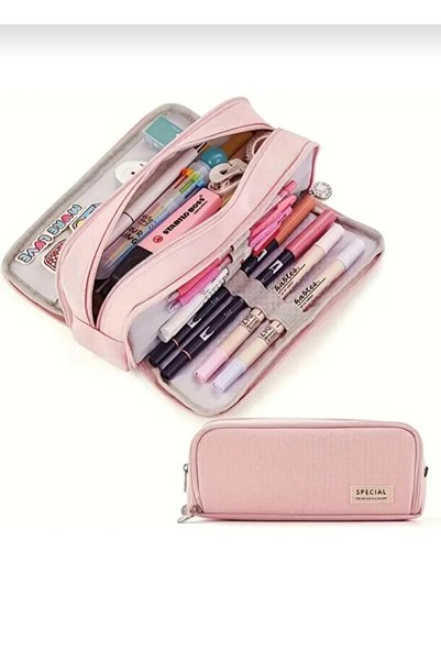 iyzi Angoo 3-Compartment Large Capacity Pen Holder Pink