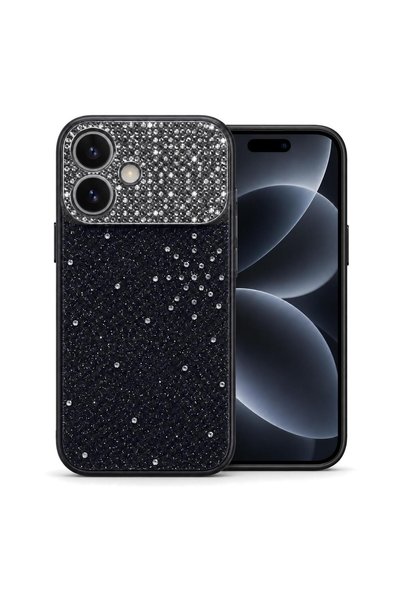 Microsonic ShineGlam Luxe Black Case Compatible with the Apple iPhone 16