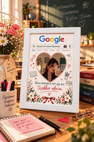 ÇELİKLER HEDİYE Öğretmenler Günü Hediyesi Google Aynalı Çerçeve Dünyanın En G...