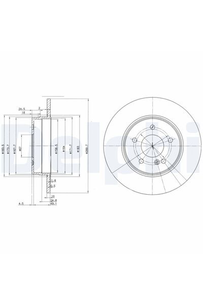 DELPHİ Спирачен диск BG3239C, комплект от 2 бр.