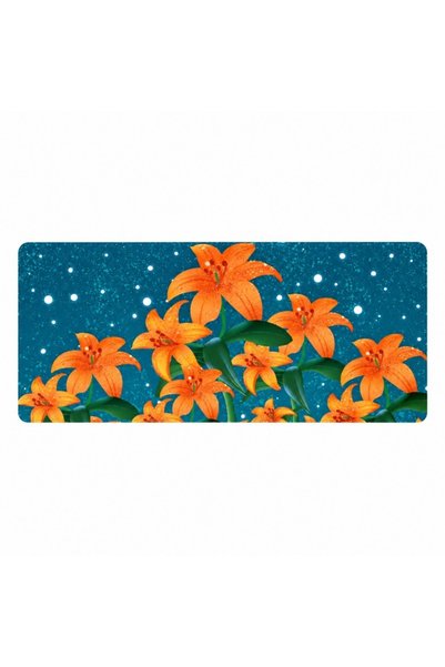 LUXER Gaming Mousepad Flowers 100 x 50 cm, Rubber Base and Side Stitching, Wa...