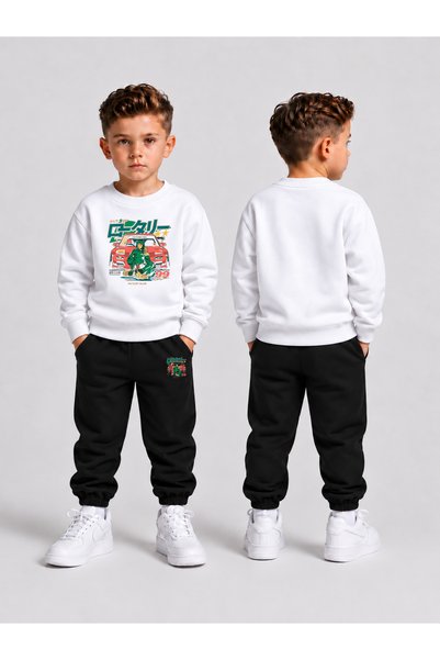 LORVEX Children's Winter Printed 3-Ply Brushed Inside Crew Neck Sweatshirt an...