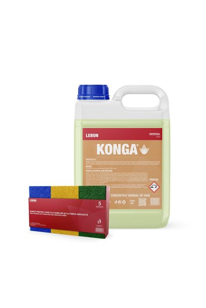 Konga Set de curățare vase: Set - Detergent universal pentru vase, Konga, 5L ...