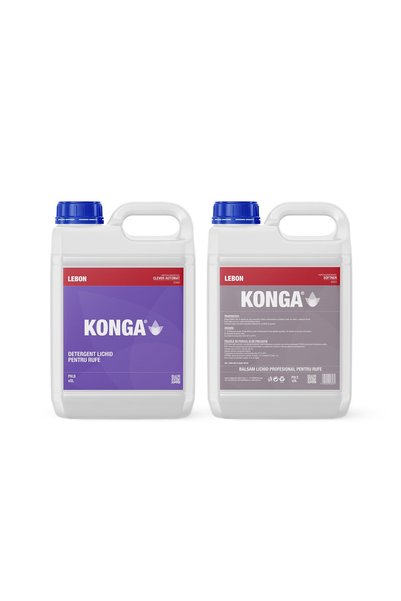 Konga Set de spălare rufe: Detergent lichid hipoalergenic 5L + Balsam de rufe...