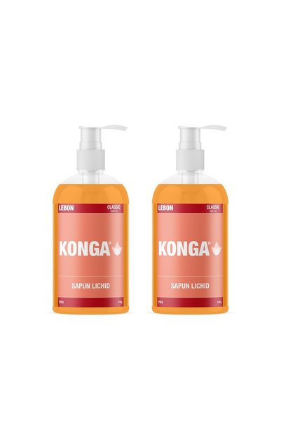 Konga Set - 2 x Săpun lichid vâscos cu glicerină hidratantă, parfum dulce-fru...