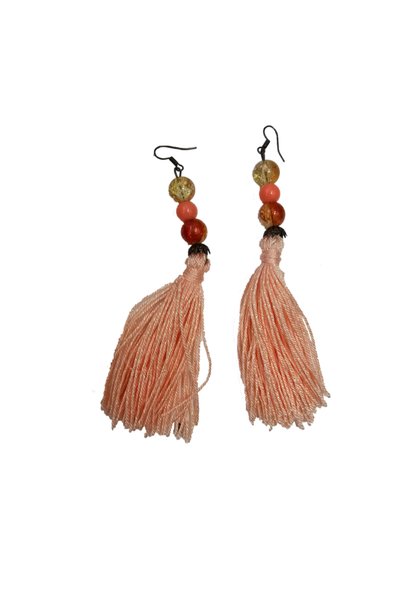 Marc Handmade earrings with pink tassels