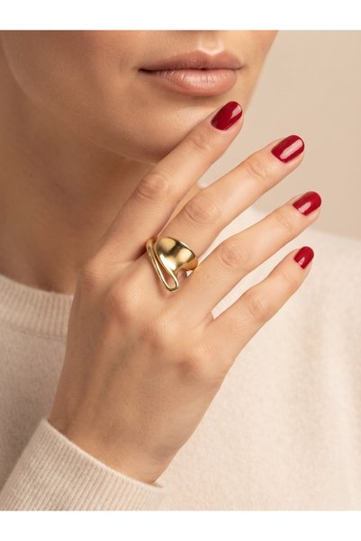 Orelia Takı Vintage-Style Adjustable Steel Ring