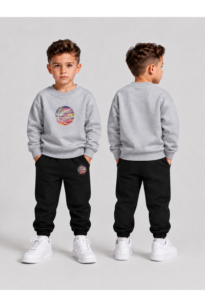 VODEXA Children's Printed Winter Sweatsuit Top and Bottom Set: 3-Ply Brushed ...