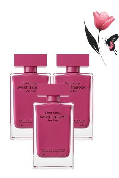 sweet franceso 3 قطع من عطر Fleur Musc For Her بحجم 100 مل