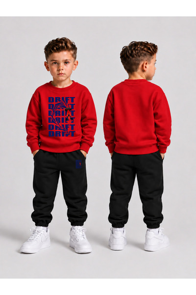 VODEXA Children's Printed Winter Sweatsuit Top and Bottom Set: 3-Ply Brushed ...