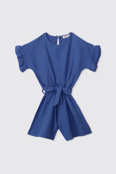 Panço Girl's Cobalt Blue Jumpsuit