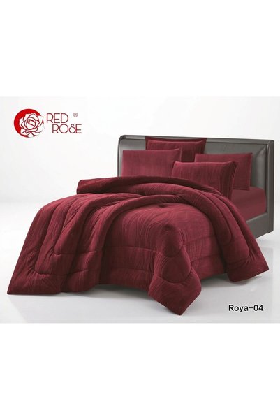 Red Rose Heavy Winter Duvet Set -Nafreen 6 Pieces Luxury Hotel Style 230X250Cm