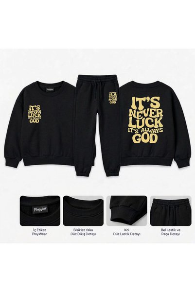 playwear Team Sweatshirt with "it-s" Print for Girls, Boys, and Kids—crew neck
