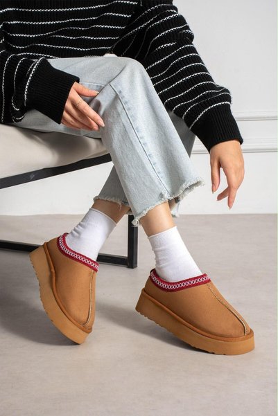YARENAY Mira Taba čizme sa postavom od antilopa i krzna, vezeni detalji, debe...