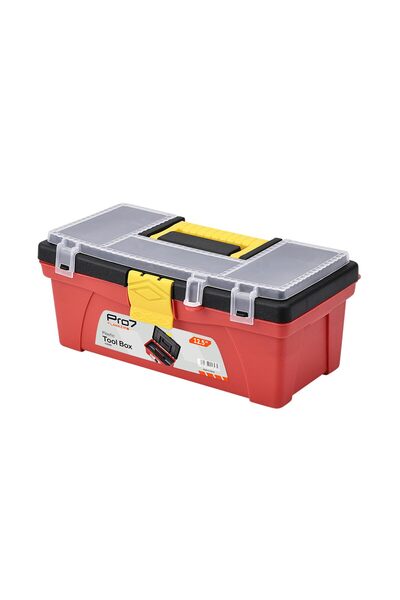 Pro7 Heavy Duty Plastic Storage Toolbox 12.5 inch - Portable Organizer with R...