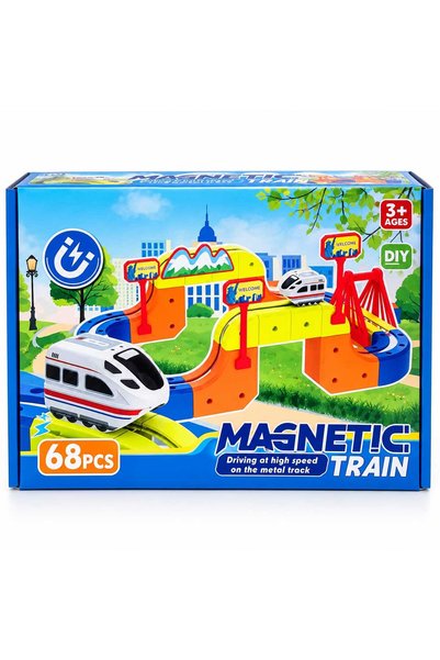 MASHASHOP Circuit de tren electric cu levitație, șină magnetică cu 68 de pies...