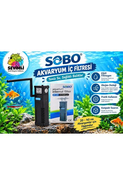 SOBO WP-320 F Akvaryum İç Filtre – Akvaryum Suyu Filtreleme ve Sirkülasyon Sistemi