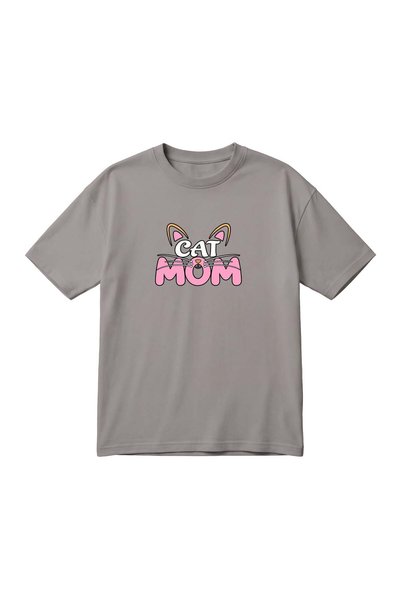 barsdepo "Cat Mom" Printed Unisex Oversized T-Shirt