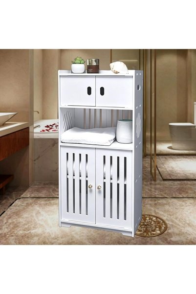 GENERAL Bathroom Storage Cabinet Waterproof Bathroom Storage Shelf Floor Orga...