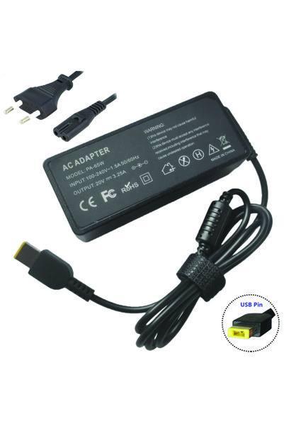 KNTECH Incarcator laptop 20V/3,25A , USB galben pentru LENOVO E465, W550s, U4...