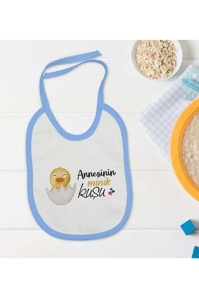 Bk Gift BK Kids Blue Baby Bib with "Mom's Little Bird" Design en121196