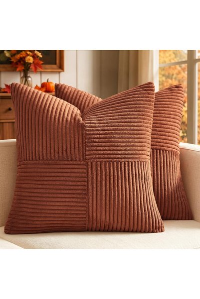 Generic Brand 2 Packs Rust Boho Decorative Throw Pillow Covers 45x45CM,Soft C...