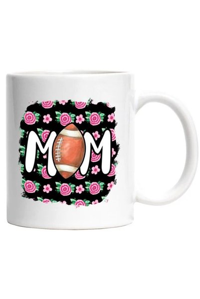 INOVATIX Cana cu mesajul "Mom", mama, trandafiri, flori, minge de fotbal amer...