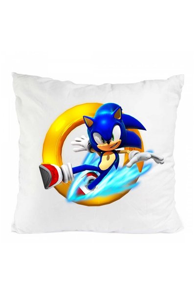 LITTLE DARKS ART Perna personalizata sonic, Poliester, Alb, 40 x 40 cm