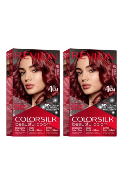 Revlon 2x PACHET ColorSilk ™   Culoare frumoasă - Roșu cireș - 66