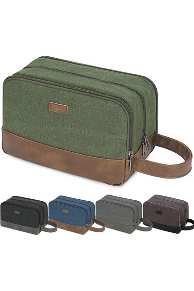 WANDF Travel Toiletry Bag for Men Large Toiletries Shaving Bag Water Resistan...