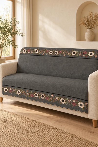 ALANUR Multi-Purpose Velvet Sofa Cover with Non-Slip Sponge 165X215 cm Modern...