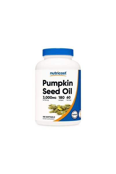 Nutricost زيت بذور اليقطين، 180 كبسولة لينة، تكفي لـ 60 حصة.