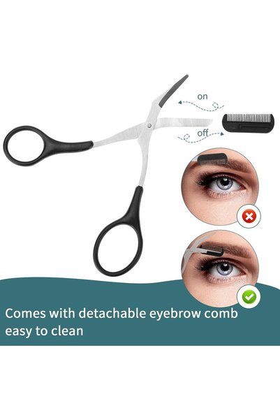 AZONEE 3pcs Eyebrow Scissors with Razor and Comb, Professional Eyebrow Trimme...