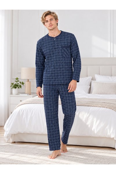 AYSUN TEKSTİL NEW PRODUCT LINE: CLASSIC MEN'S PAJAMAS SET IN A HALF-PAT POLO-...