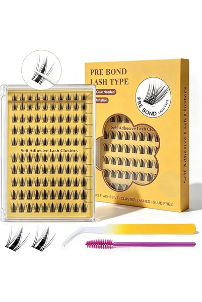 LAXDAMRE Self Adhesive Eyelashes, Cluster Lashes, رموش ذاتيه لاصقه, Lash Clus...
