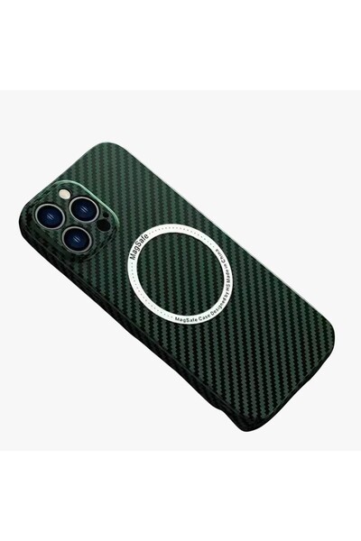 OEM Husă de protectie pentru iPhone 14 Plus, Magnetica, MagSafe, Carbon Fiber...