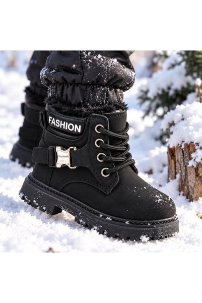 Superbaby Ghete negre cu catarama, piele ecologica, baieti, Model Blacky Fashion