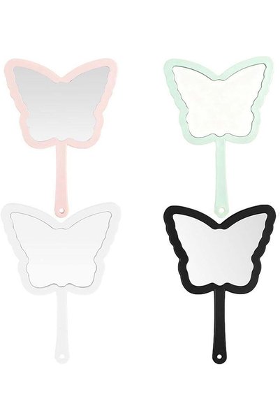 ALMEKAQUZ 4Pcs Butterfly-Shaped Handheld Mirrors, Cosmetic Hand Mirror with E...