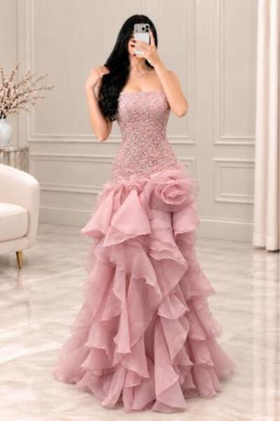 avinci Luxury Women's Evening Dress in Soft Powder Pink | ARUSHI