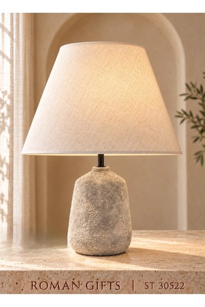 AZOZ MERCHLY Ceramic Table Lamp with Linen Shade