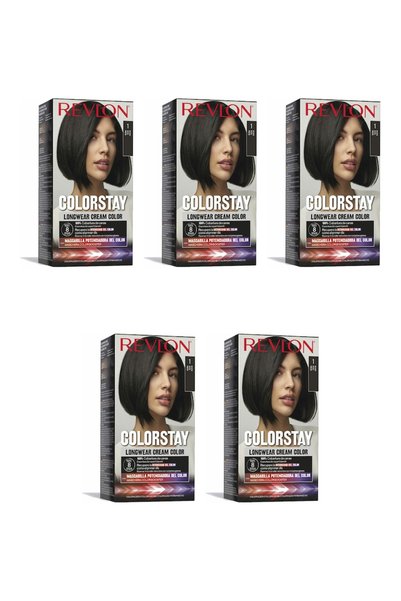 Revlon 5x PACHET vopsea de păr Colorstay, Negru, N 1